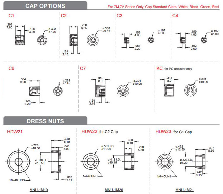 Cap Options & Dress Nuts