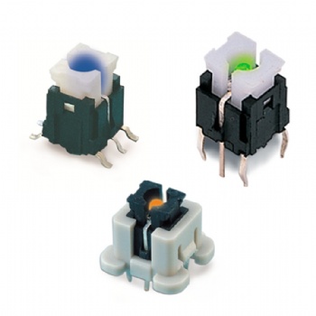 Illuminated tact switch with different LED color
