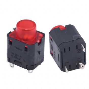 reset push button switch with light high current cold air switch