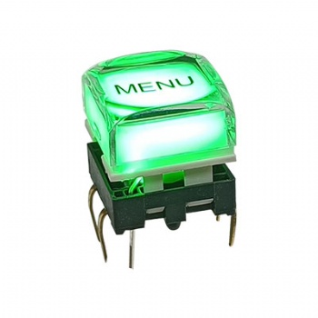 12X12MM two-color crystal luminous button switch