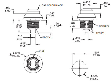 HighDome_2Pin_Audible_Nonlatching_Marine_Switch_12mm_Drawing.png