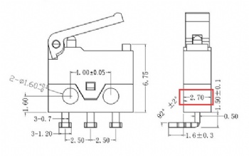 Createn 2.7mm depth super narrow micro switch