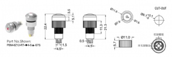 Createn 8mm metal pushbutton switch