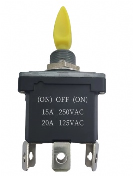 Createn (on)-off-(on) toggle switch with yellow level
