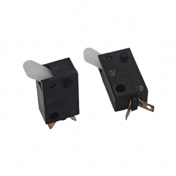 High-Quality Miniature 2-Pin NO Micro Limit Switch - Black, Silent Operation with Travel & Limit Reset, Light Tactile Reset