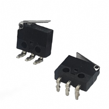 Metal Lever Ultra-Mini Micro Switch with 3-Pin Triple-Bend Terminals - Tactile Press for Camera/Digital Devices, Super-Compact Design