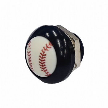 Createn 12mm Round Waterproof Push Button Switch with Metal Edge and Baseball Pattern (Customizable)