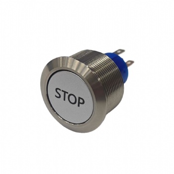 Waterproof Momentary Stop Push Button Switch - Metal SPDT Self-Reset for Industrial Use