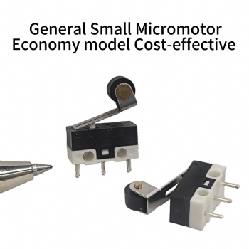 Createn DM1 Series P-Type PCB Terminal Microswitch with Roller Lever for Mouse - Economic Model, Silver Contacts, DC30V 0.1A, 3 Million Cycles